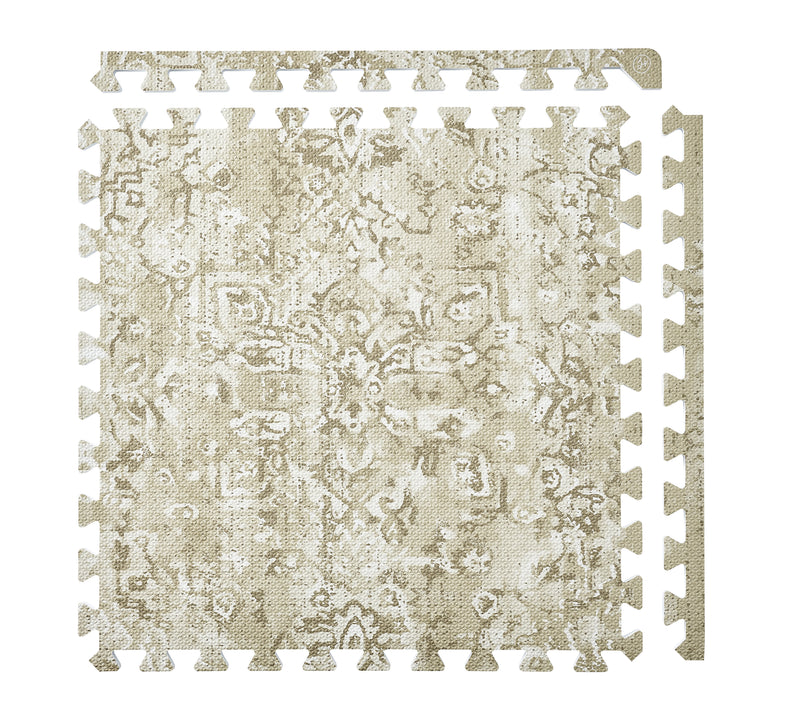 PopsyKosy Vintage Floral Olive Branch 0.5-inch EVA play mat tiles with borders