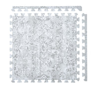 PopsyKosy Vintage Floral Muted Gray 0.5-inch EVA play mat tiles with borders