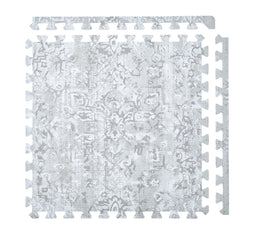 PopsyKosy Vintage Floral Muted Gray 0.5-inch EVA play mat tiles with borders