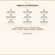 PopsyKosy safety certifications - OEKO-TEX CPSIA EN 71 non-toxic EVA play mat